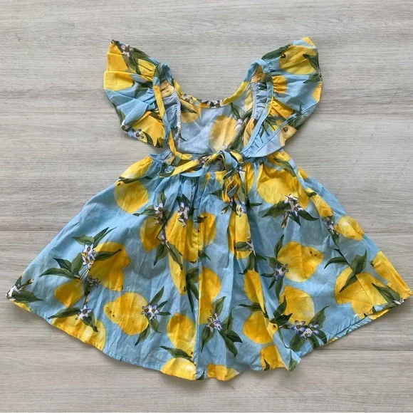 NWT- Patpat ruffle sleeve lemon dress 12 month - Picture 3 of 3